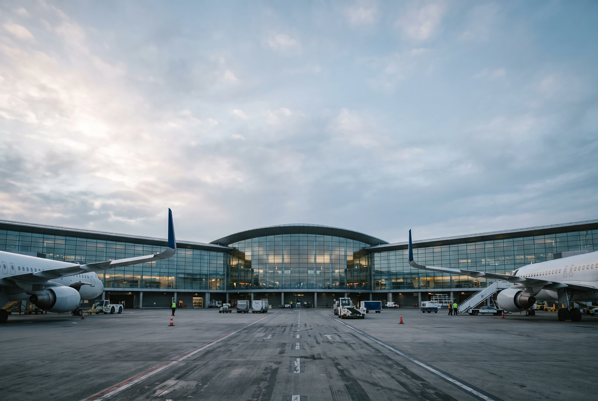 机场航站楼空侧立面，体育公共 AI 设计参考
