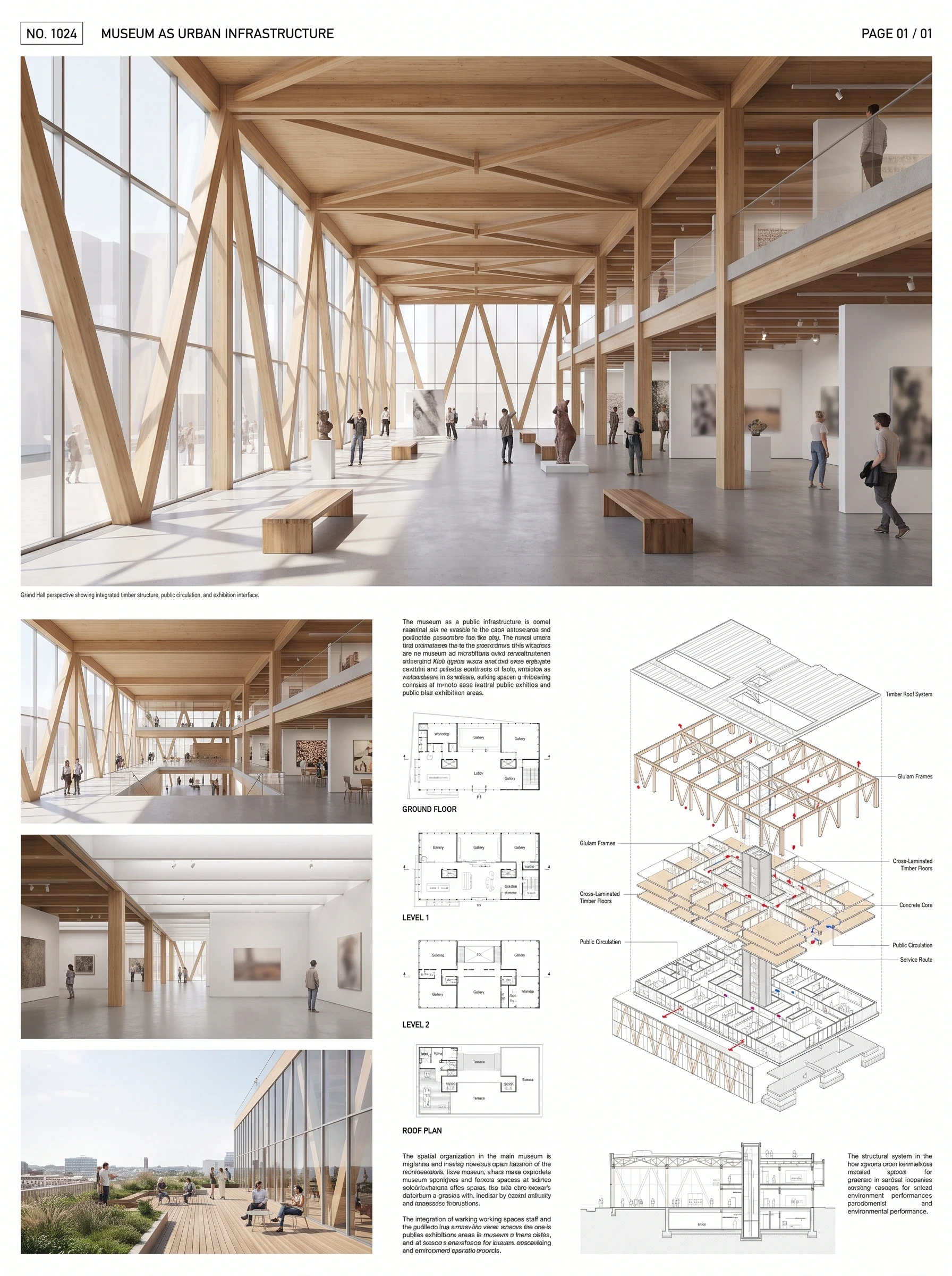 博物馆公共空间竞赛展板，展板排版 AI 设计参考