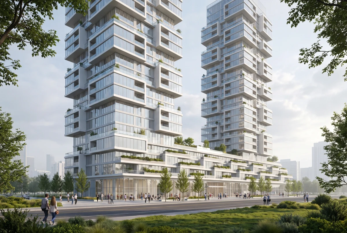 空中花园叠层住宅塔楼，住宅 AI 设计参考