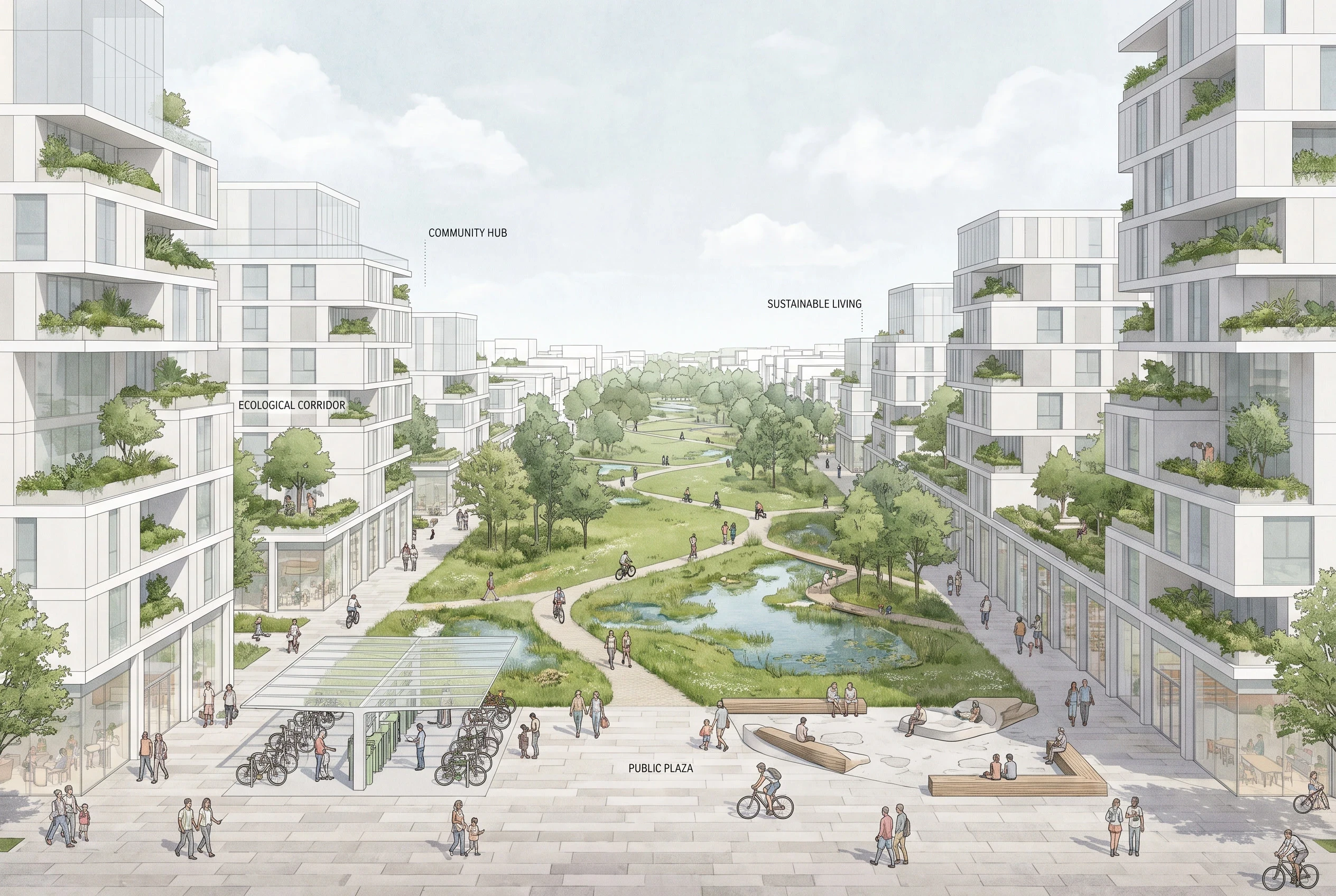 生态慢行街区城市设计，城市设计 AI 设计参考