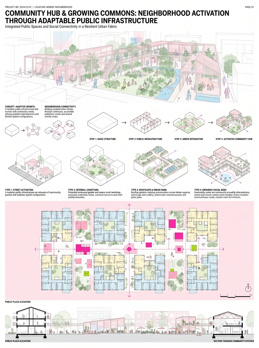 粉彩社区竞赛展板，展板排版 AI 设计参考
