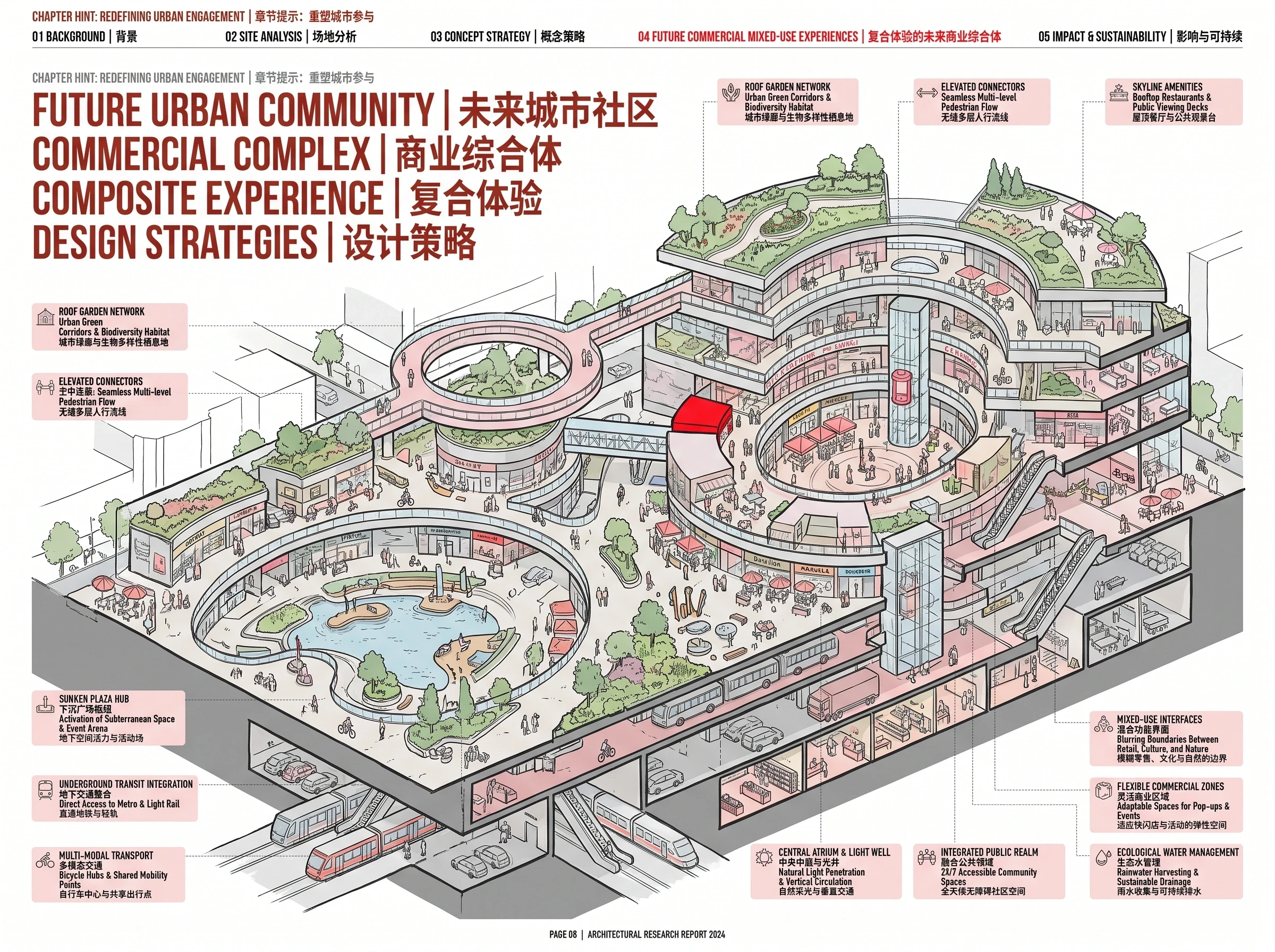 城市社区商业综合体信息图展板，展板排版 AI 设计参考