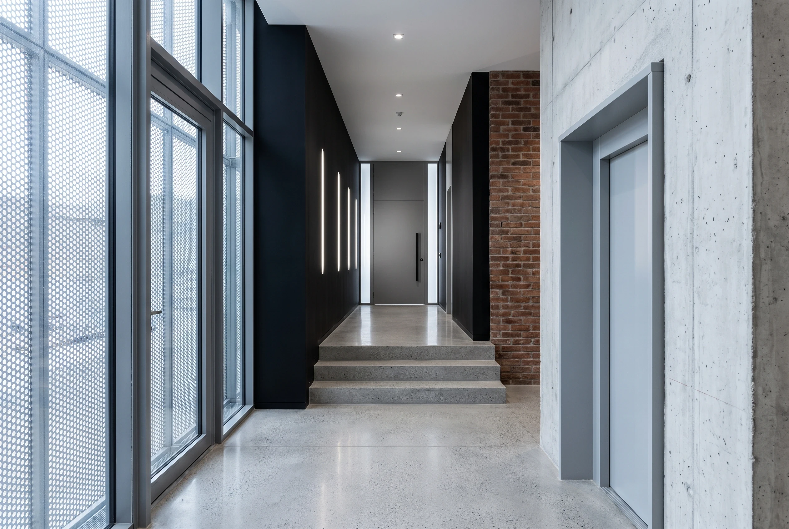 工业质感文化展陈廊道，文化展陈 AI 设计参考