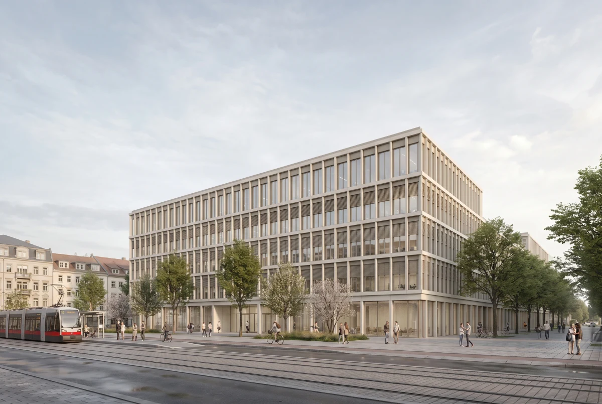 布尔诺市政厅新楼街景，综合公共建筑 AI 设计参考