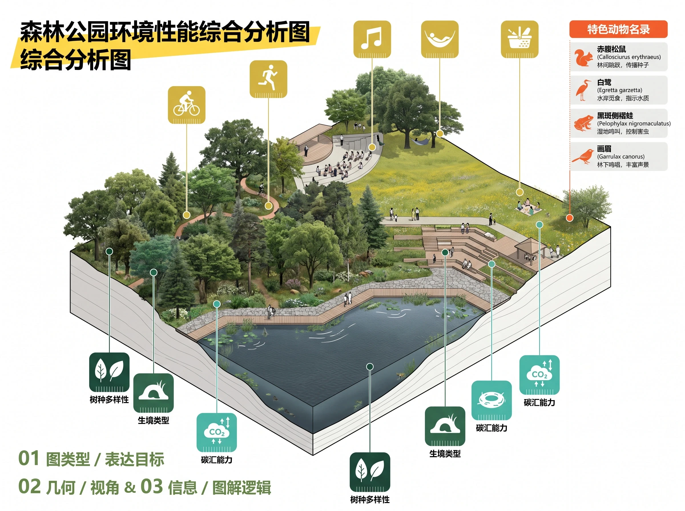 台中门户公园森林环境图解，环境性能 AI 设计参考