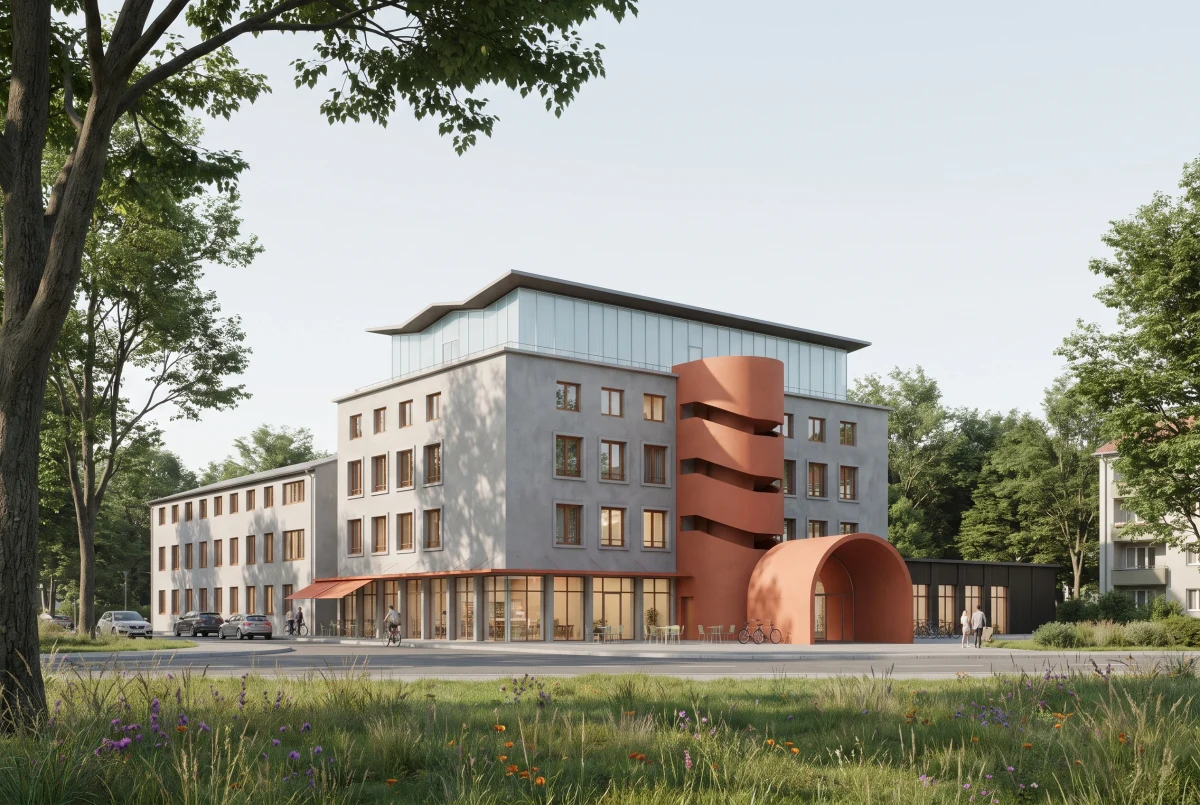 林荫街区公共建筑改造，综合公共建筑 AI 设计参考