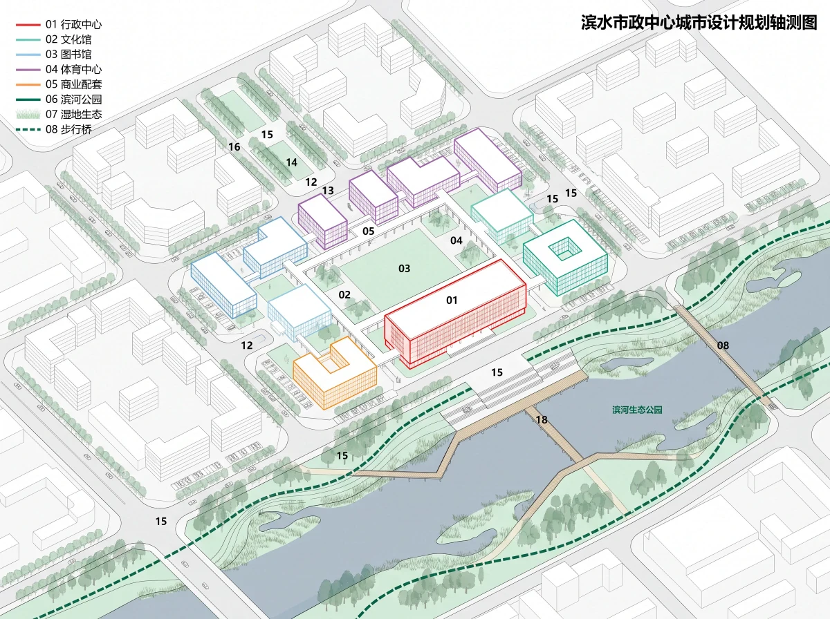 尼诺沃滨水市政中心城市设计，城市设计 AI 设计参考