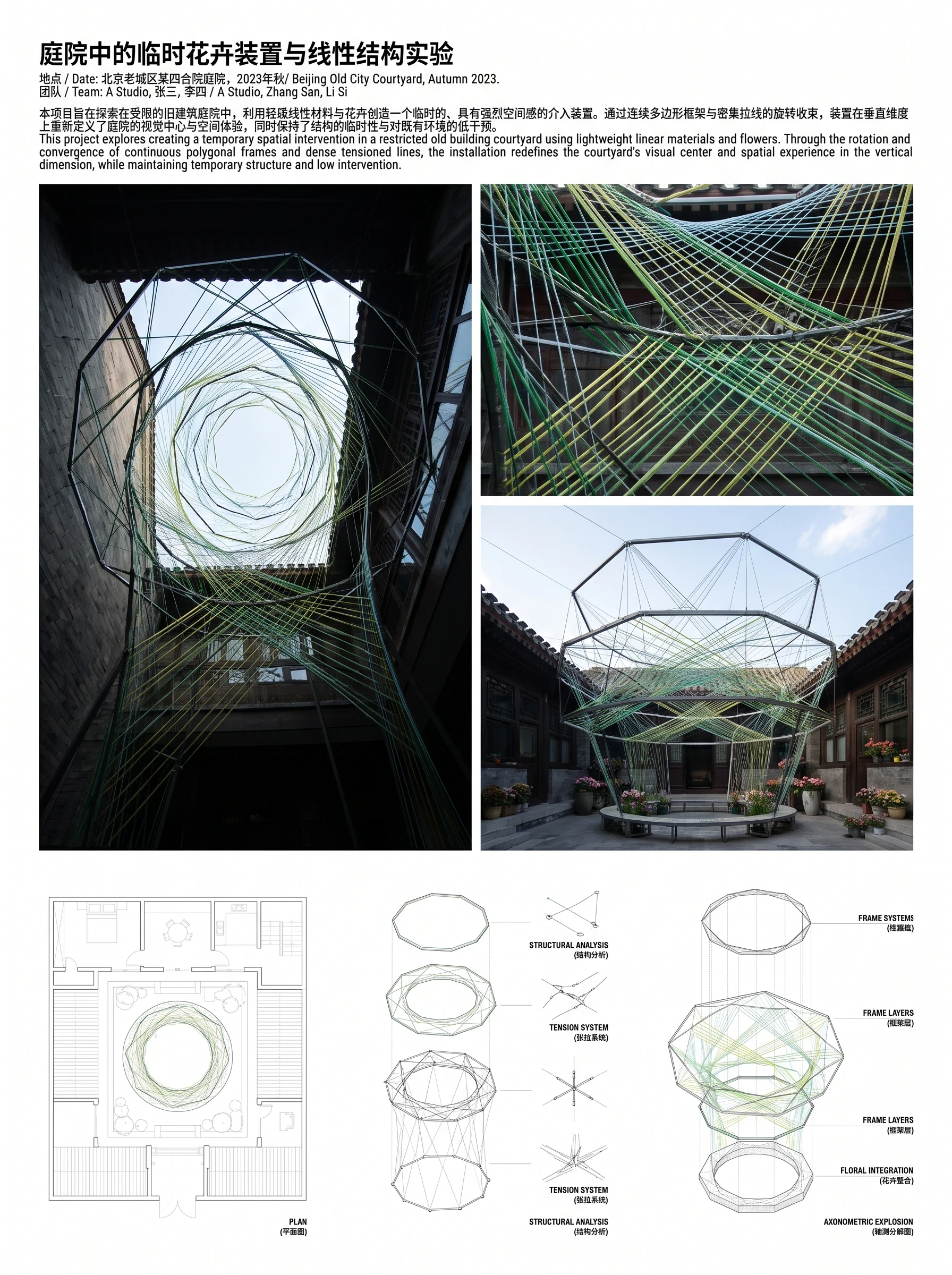 线性花园作品集展板，展板排版 AI 设计参考