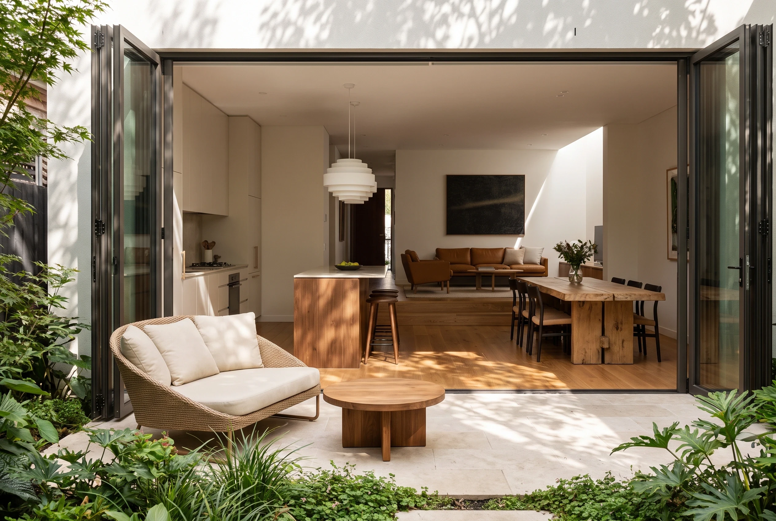 庭院相连的暖木开放居所，住宅 AI 设计参考