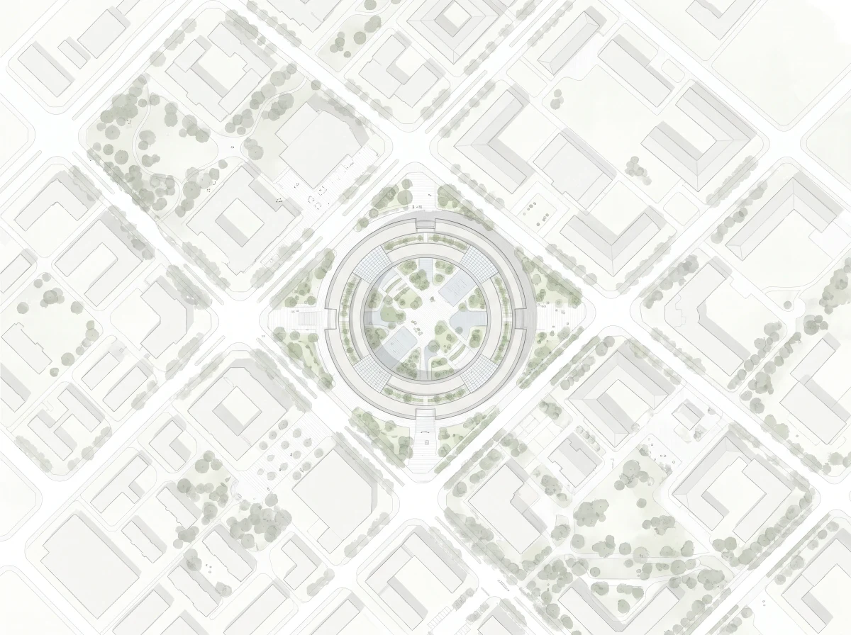 多功能实验建筑总平面图，总平面 AI 设计参考