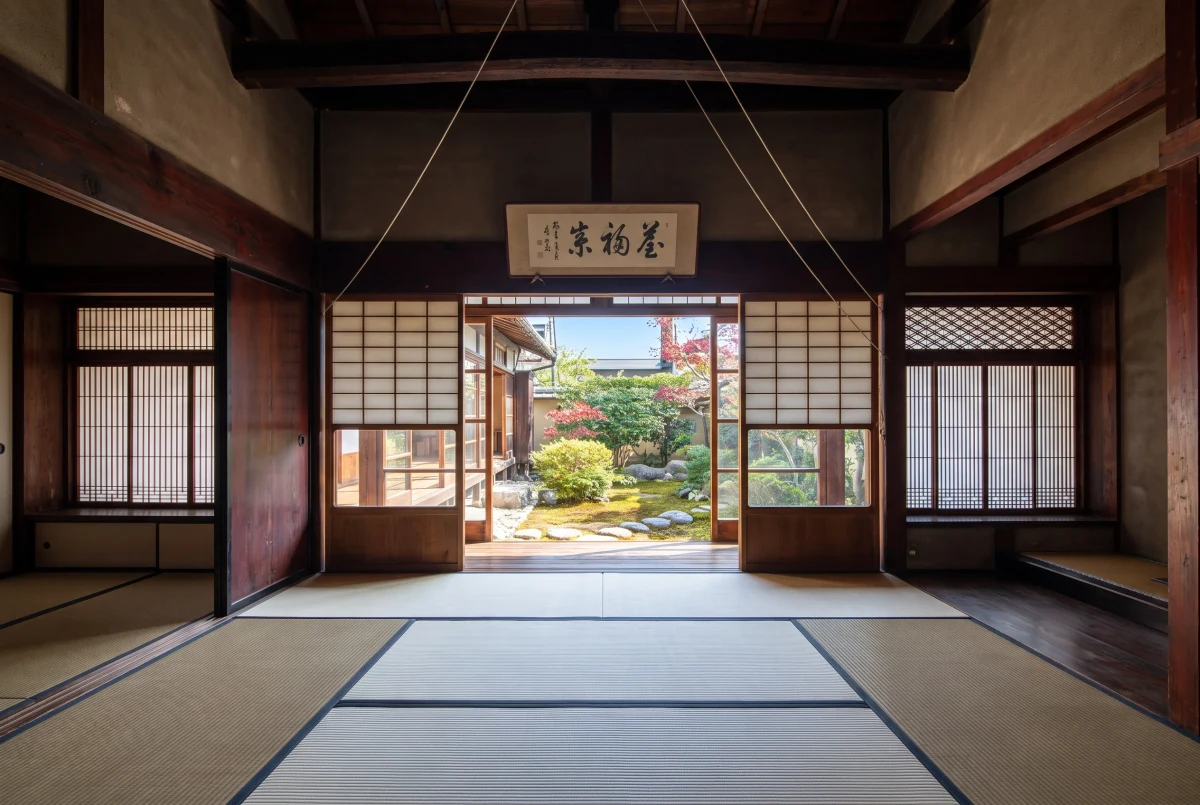 深木格栅日式和室，住宅 AI 设计参考