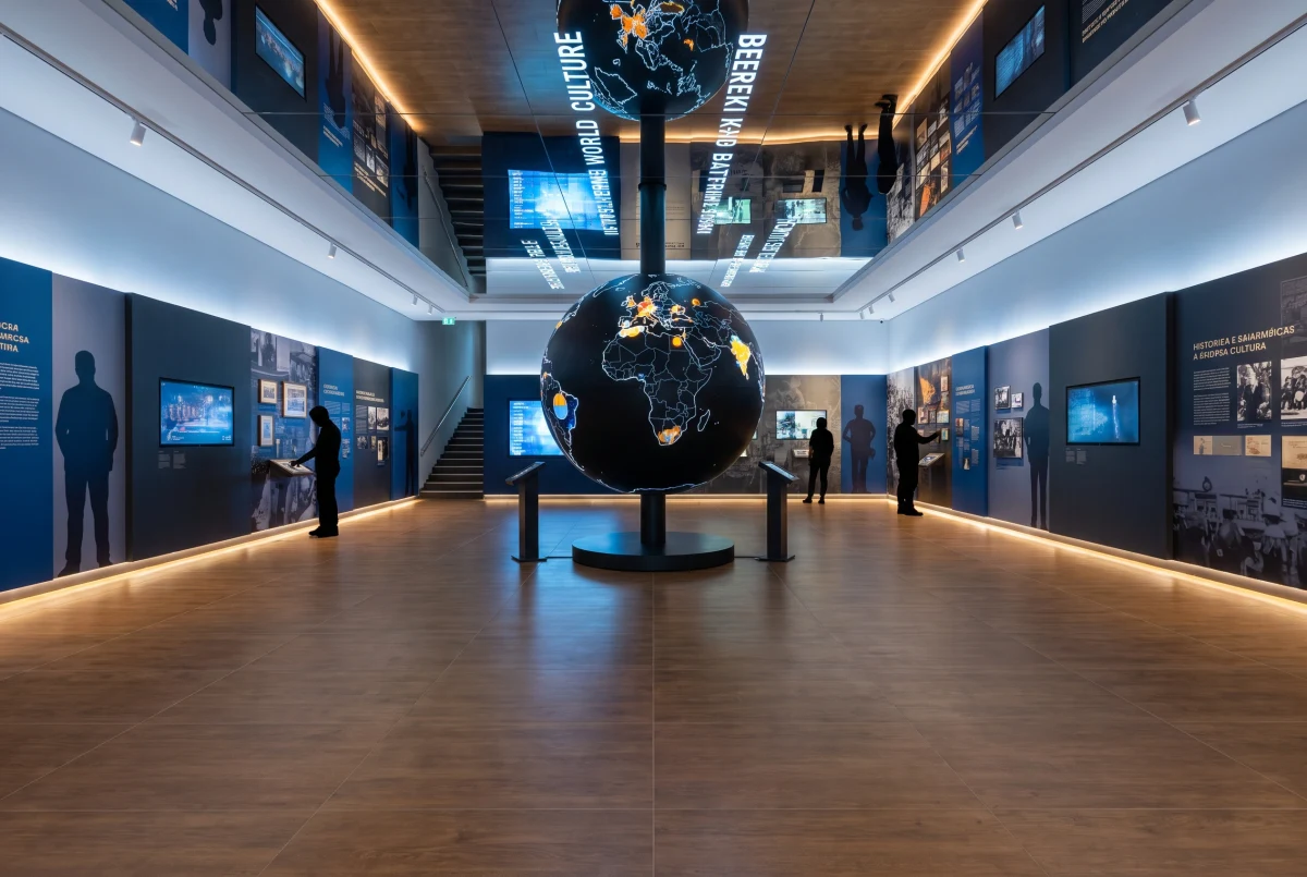 沉浸式啤酒文化展厅，文化展陈 AI 设计参考