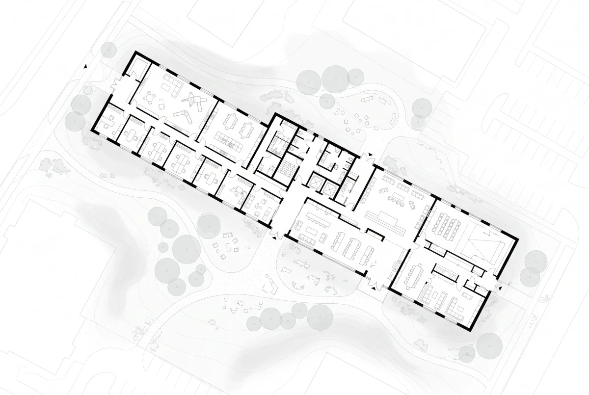 线性社区住宅平面图，平面 AI 设计参考