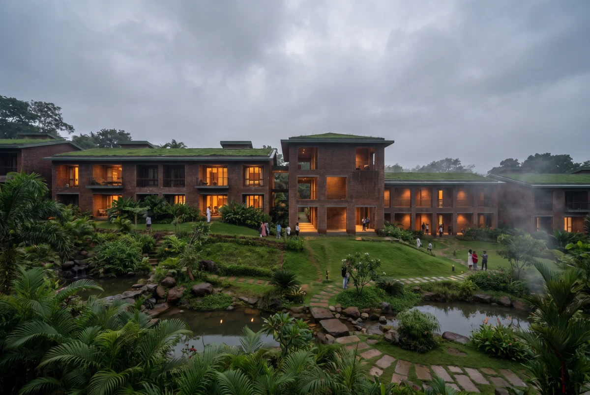 热带坡地砖墙住宅群，住宅 AI 设计参考