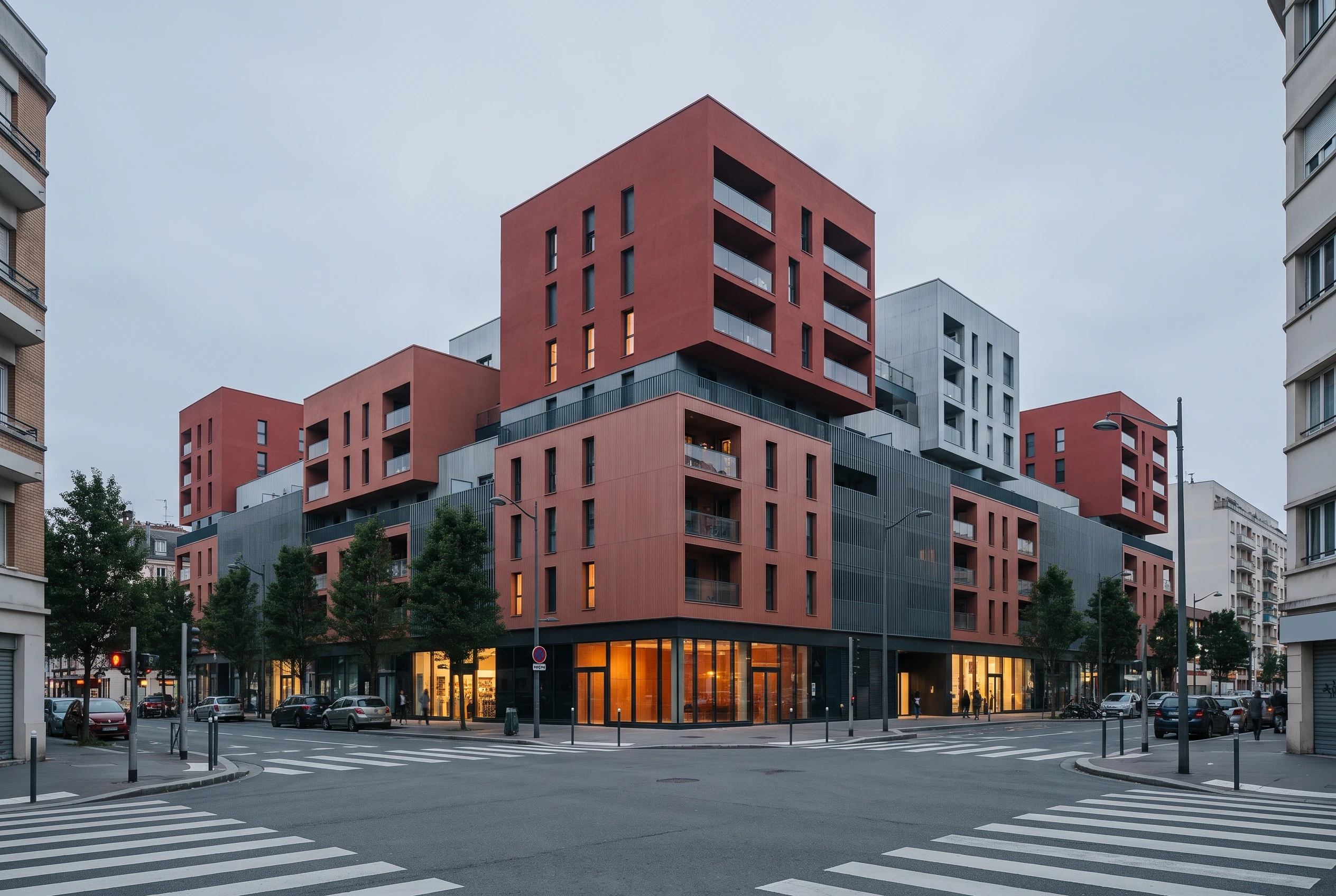 街角红砖住宅综合体，住宅 AI 设计参考