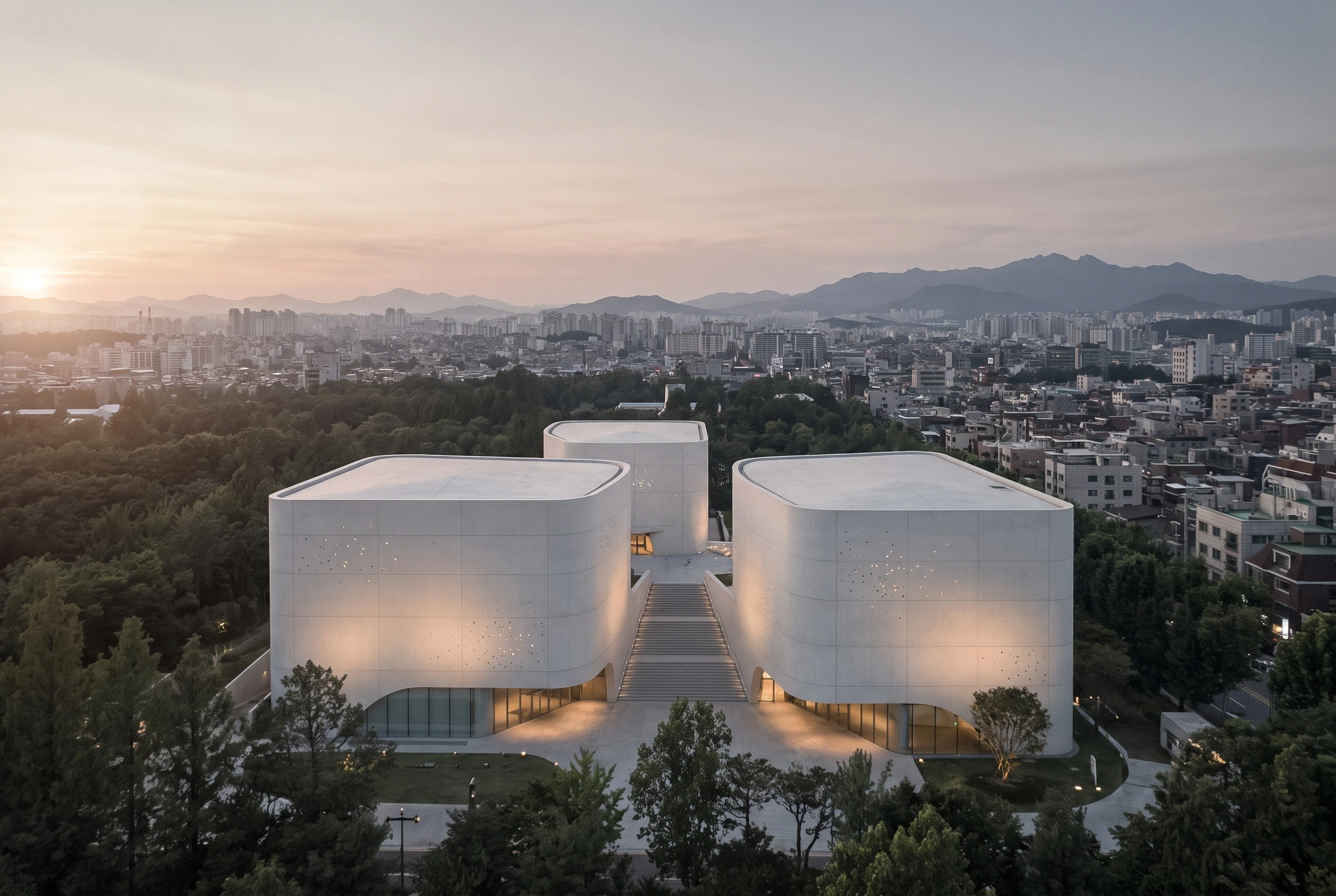塞浦路斯新博物馆城市鸟瞰，文化展览 AI 设计参考
