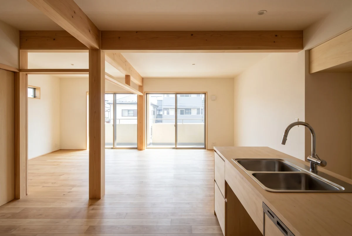 原木结构住宅公共空间，住宅 AI 设计参考