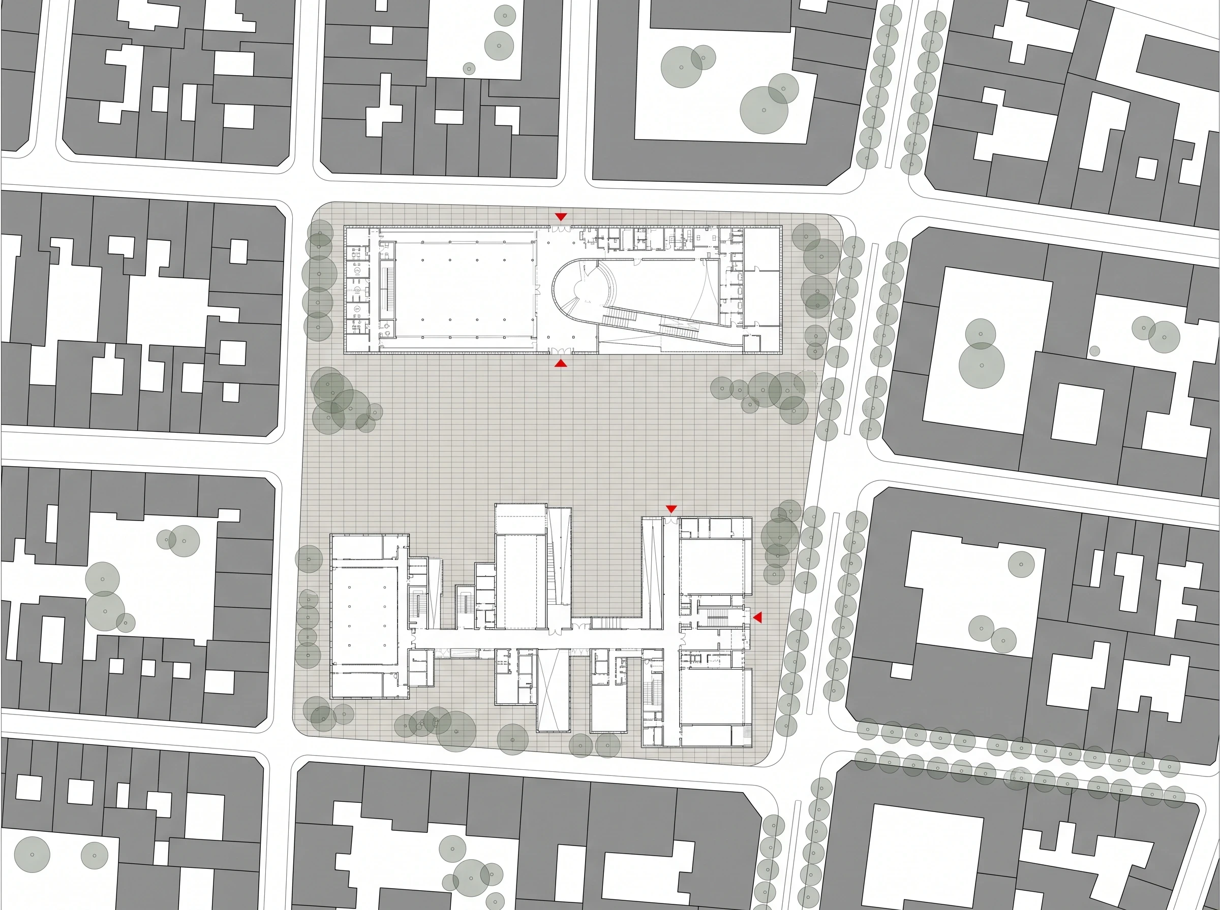MACBA城市街区总平面图，总平面 AI 设计参考